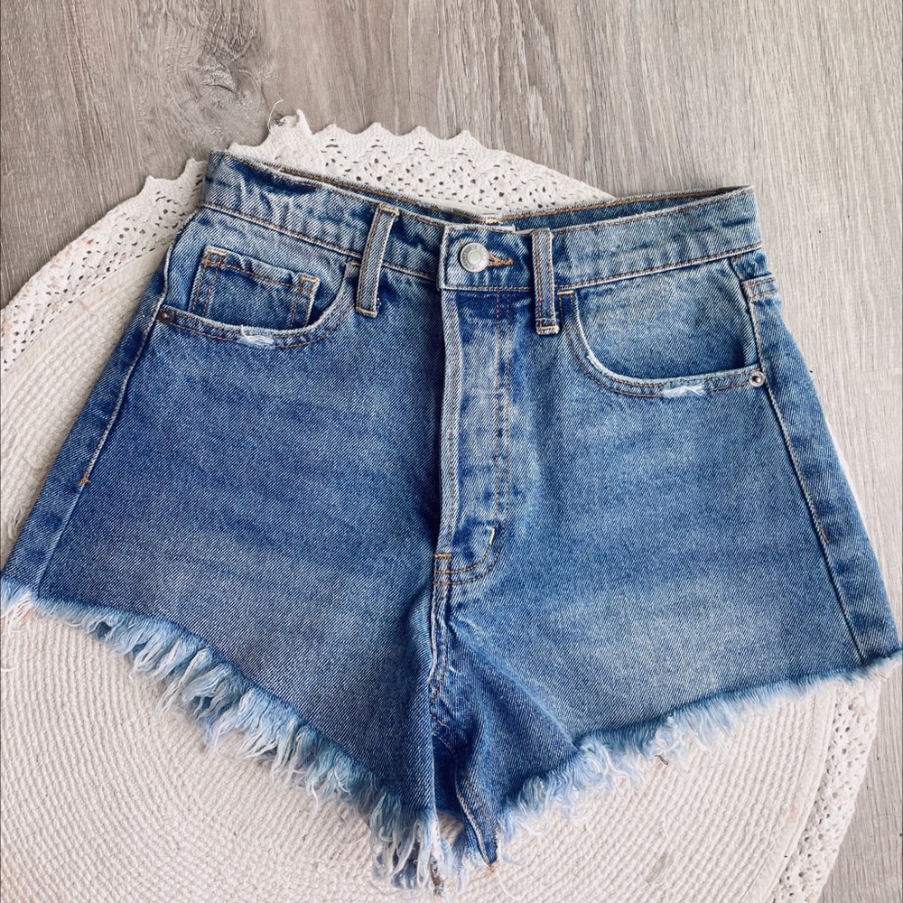 Women’s distressed Cello denim shorts